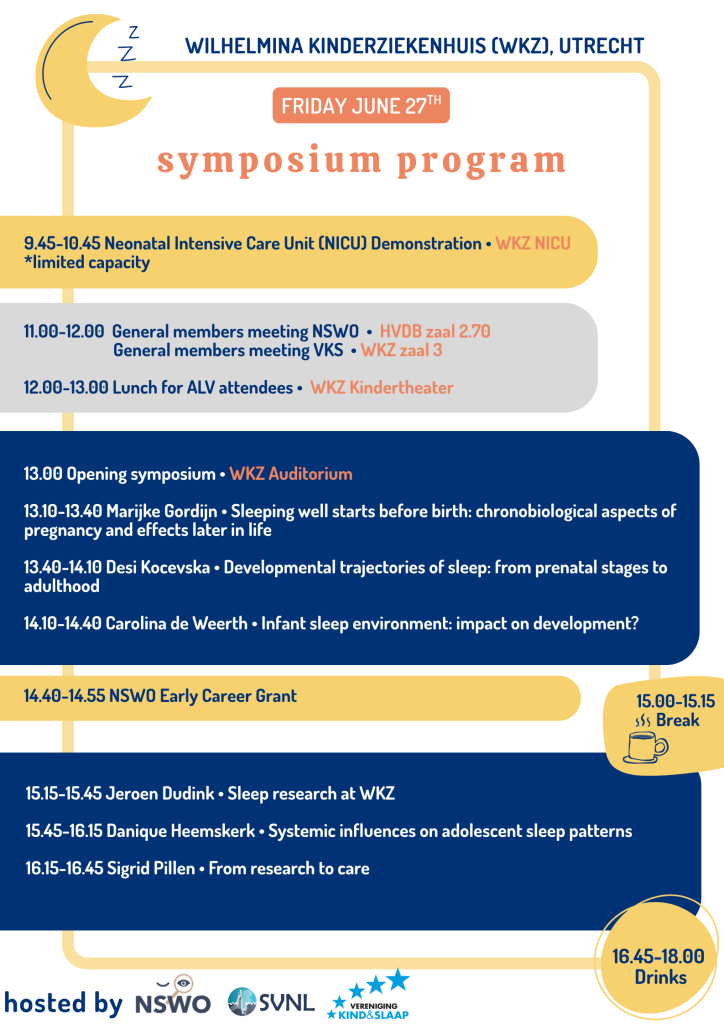 Aankondigingposter met programma van Spring Symposium op 27 juni in Utrecht.